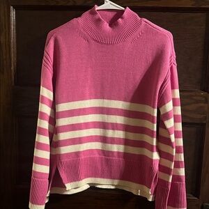 On 34th, Pink and Cream Striped Women's Sweater, Size Small, EUC